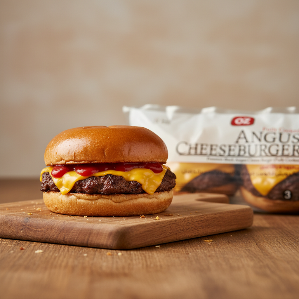 Angus Cheese Burger Pre-Cooked 3 Pcs